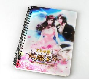 China PLASTIC LENTICULAR custom A variety of 3D coil notebooks pp pet 3D student notebook on sale
