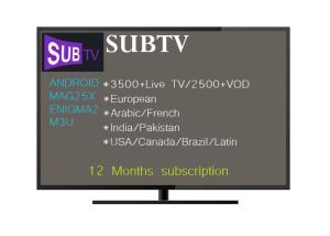 China Albania IPTV Europe 3400 Hot Channels 1 Year SUBTV for Smart IPTV Box on sale