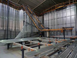 China Aluminium Alloy Profiles Vertical Customized Voltage Powder Coating Line One Booth Design on sale