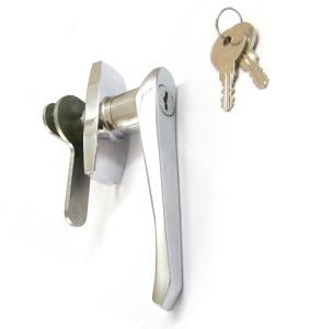 L-Locking Handle Lock with keys Cabinet Handle Locks for Metal Box Bright Chrome Lock