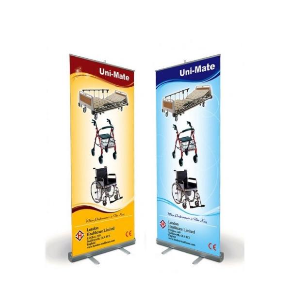 Cheap Advertising W80XH200cm Custom Beach Flags Roll Up Banner Printing Quadri for sale