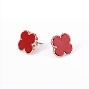 China Four-leaf clover shape  Acrylic stainless steel earrings Titanium steel hypoallergenic color earrings on sale