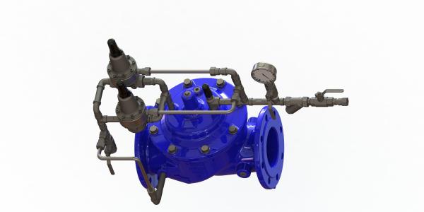 Cheap Ral5010 Ductile Iron Pressure Surge Relief Valve With SS304 Pilot for sale