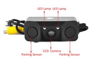 Camera Parking Reversing Radar Sensor Rear View Backup Night Vision CCD Camera With 2 Radar Sensors Indicator CMOS-451P