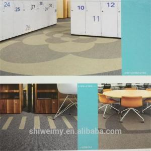 New thin level loop pile mixed colors striped Polypropylene carpet tile