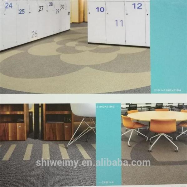 Cheap New thin level loop pile mixed colors striped Polypropylene carpet tile for sale