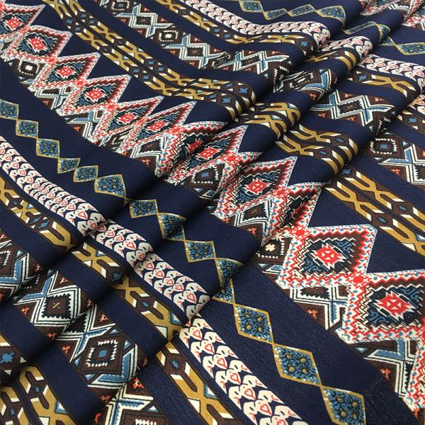 Cheap Custom Digital Block Geometric Printed Woven Fabrics 150cm Width for sale
