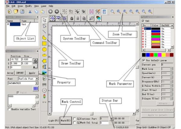 Cheap 1D 2D 3D EZCAD2  Laser Marker Software Powerful For Laser Machine for sale