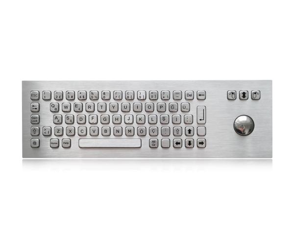 Cheap 69 Keys Compact Format  IP65 Panel Mount Keyboard With 38mm Trackball USB Interface for sale