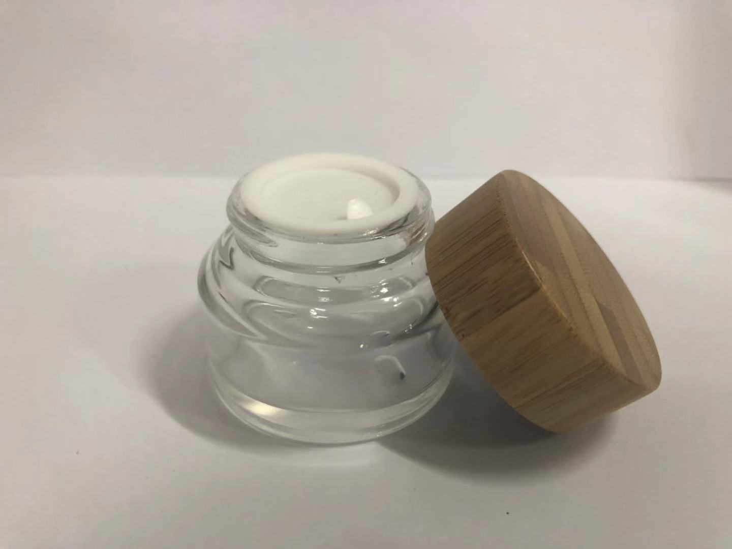 50g Skincare Bamboo Cream Jar Cosmetic Packaging / Bamboo Makeup Jar Customized Logo