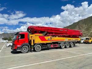 Best 14150*2500*3950 Vibrating Amplitude 2.6mm 2021 Sy 67m Super Long Boom Concrete Pump Truck wholesale