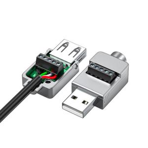 China Metal Case USB Male or Female Jack  to 5-pin Screw Terminal Blocks Connector Adapter on sale