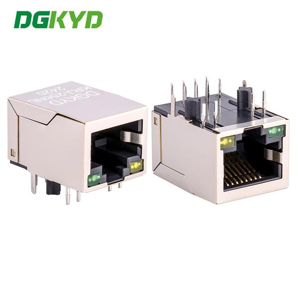 Cheap RJ45 Single Port Jack With 10/100BASE Transformer Integrated Ethernet Connector RJ45 With Transformer KRJ-256NL for sale