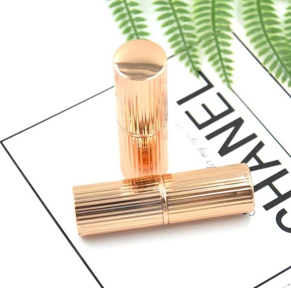 Cheap SGS Screen Printing Round Gold Empty Lipstick Tubes Bulk 4g for sale