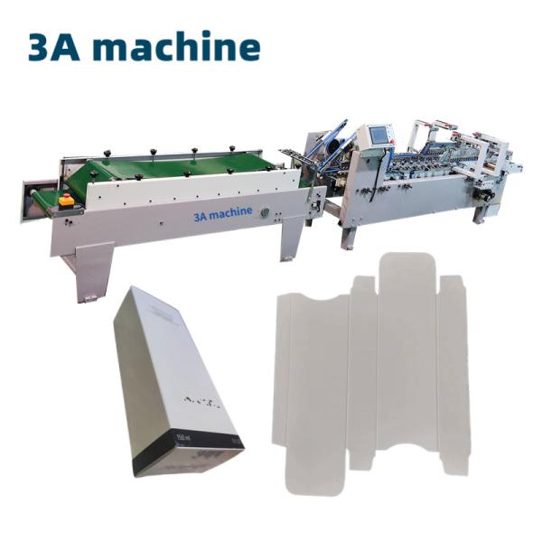Cheap 3A PLC Auto Lock Bottom Folder Glued Machine for Presentation Folder Manufacturing for sale