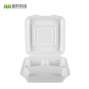 Best fast food container disposable bagasse plate with lid wholesale