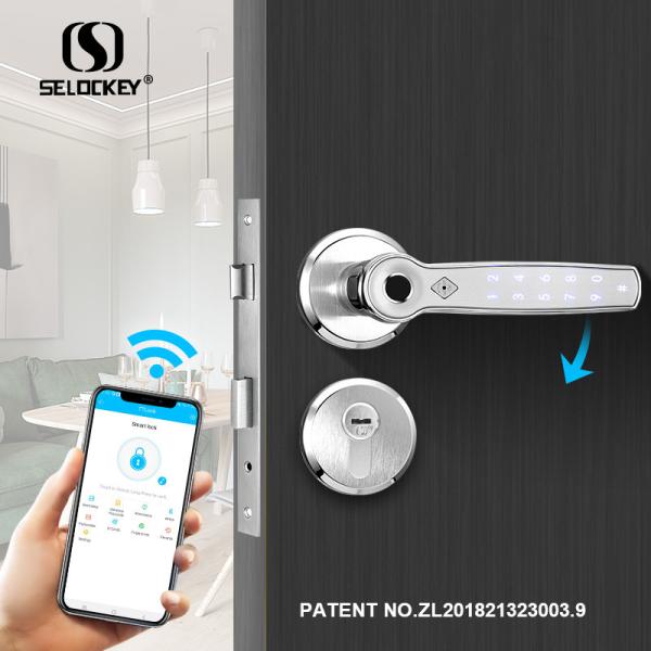 Cheap Digital TTLOCK APP Fingerprint Keypad Keyless Smart WIFI Door Lock for sale