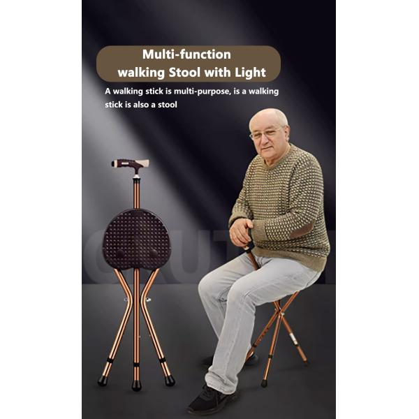 Convenient Walking Feature in Brown Cane Folding Chair for Easy Mobility