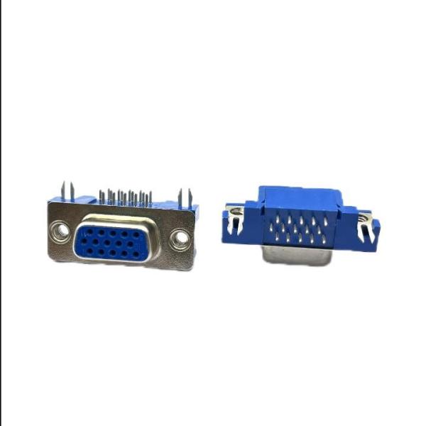 Cheap Ultra Thin Female VGA DB15 Connector Three Row HDR15 8 Pin High Density D Sub Connector for sale