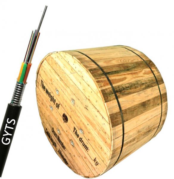 Cheap 12 24 48 core outdoor stranded Loose Tube steel armoured GYTS direct bury/duct/aerial fiber optic cable for sale