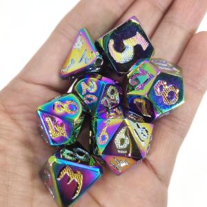 Best Card Game Surface Hand Carved Resin Polyhedral Dice Color Customization Pretty Dice Sets wholesale