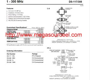 Integrated Circuit Chip DS-117 FLL1500IU-2C Three-Way Power Dividers 1300 MHz