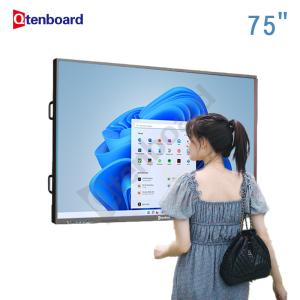 Qtenboard Custom Logo Factory Price 4k Touch Screen Multi-Language Software Lcd Smart Digital Whiteboard