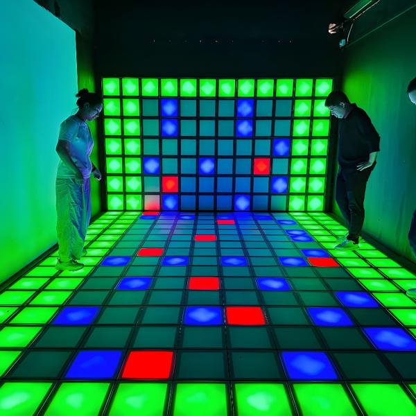 Cheap Activate Interactive LED Floor Game Interactive Lighting Game Grid Jumping Floor Active LED Dance Floor Tiles for sale