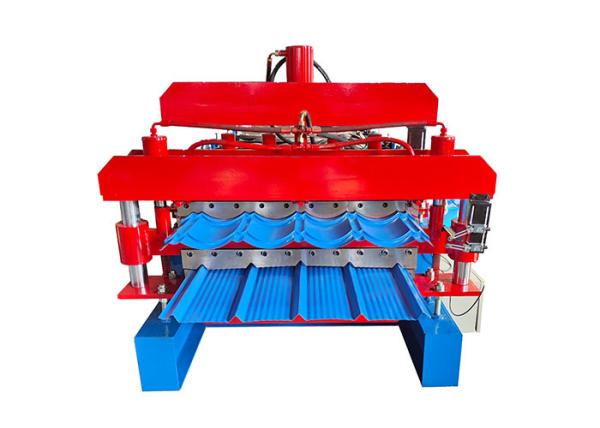 Cheap OEM Service Roofing Tile Double Layer Roll Forming Machine PLC Controlled System for sale