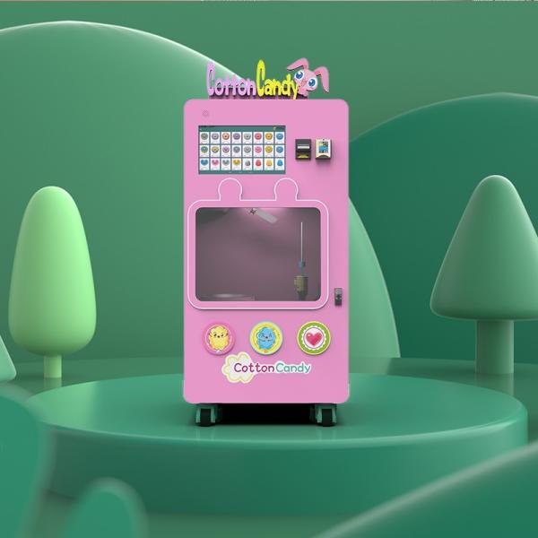 Cheap Small Robot Cotton Candy Vending Machine High Efficiency Stable Performance Smart Candy Floss Maker for sale