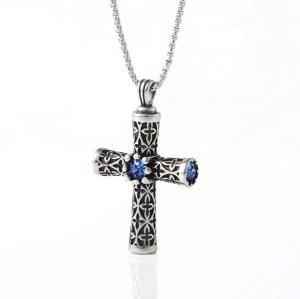 Explosive retro stainless steel cast cross zircon punk trendy new pendant
