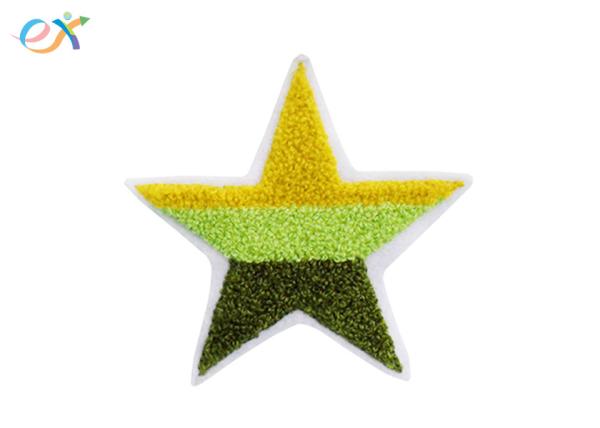 Felt Fabric Custom Iron On Patches Star Shaped Pentagon Shape Chenille Patch For