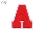 Laser Cut Edge Custom Chenille Patches Felt Fabric Red Letter Patches