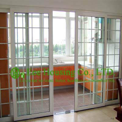 Cheap Eco-friendly UPVC Sliding Door & Window With Grilled Design, White Color and clear glass for sale