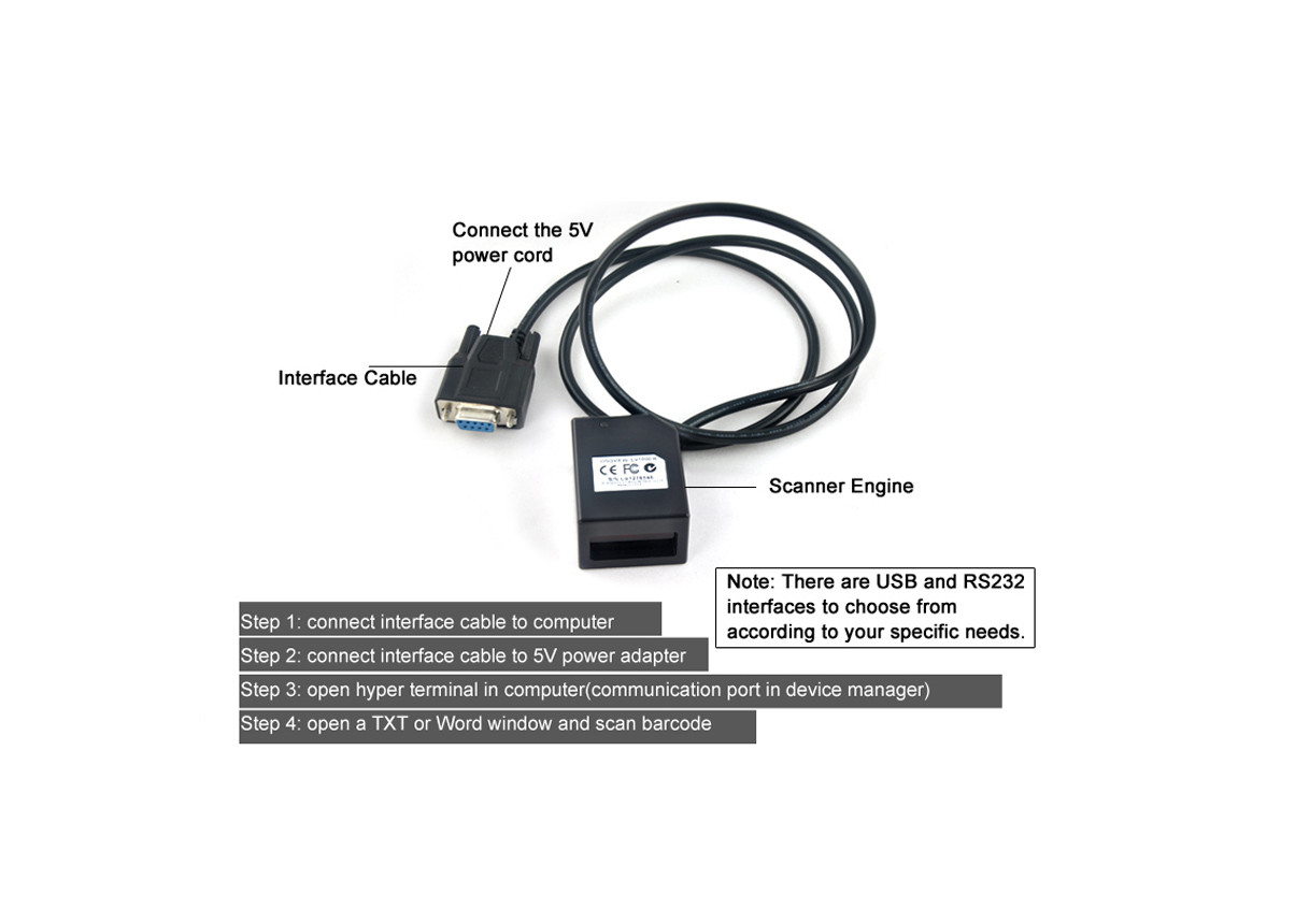Small Fixed Mount QR Code Barcode Scanner Module LV1000R For 1D 2D Code Reader