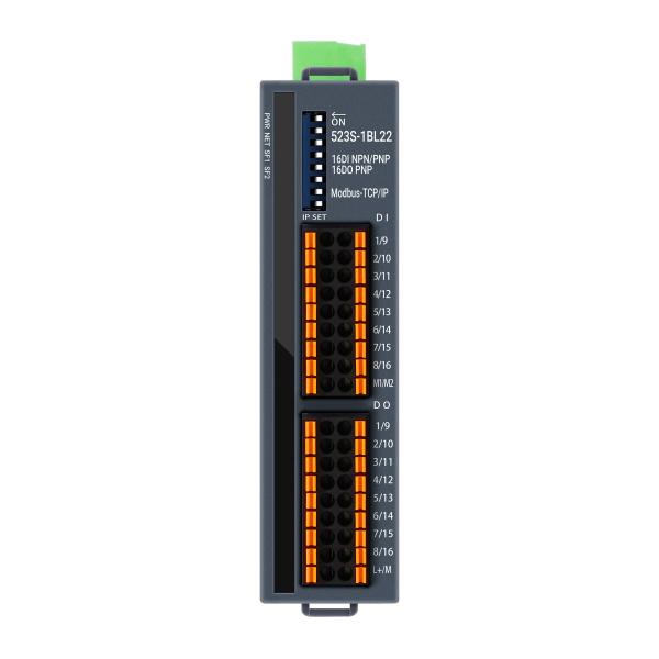 Cheap TCP/IP Modbus I/O Slave Module NPN and PNP supported 16 Port DI DO DIN Mounted for sale
