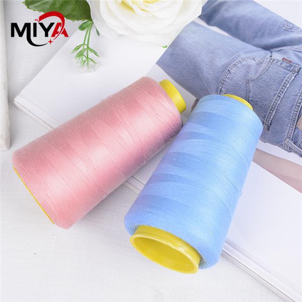 Cheap Colored 3000Y 40/2 Spun Polyester Thread Dyed Pattern for sale