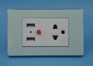 Best American Standard USB Wall Socket Outlet 0.4mm Acrylic With Fireproof PC wholesale