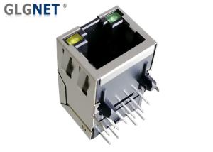 China 1G Tab Up Single Port Ethernet Lan Rj 45 Connector , Rj 45 Network Jack LED PA46 Housing on sale