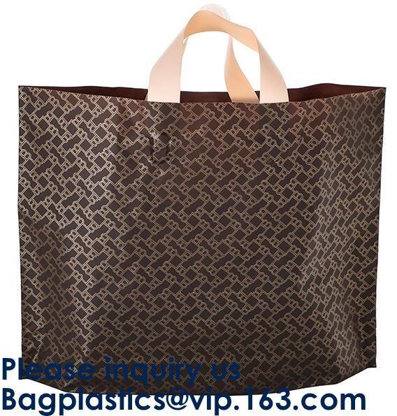 Cheap Gravure Printing With Your Own Logo Plastic Shopping Bag Material LDPE/HDPE Custom Carrying Soft Loop Handle Bags for sale