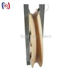 China Overhead Line Cast Steel Frame Wire Cable Pulling Conductor Stringing Pulley Blocks on sale