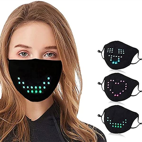 Cheap LED Sound Activated Luminous Face Mask Voice Recognition Simple Animation for sale