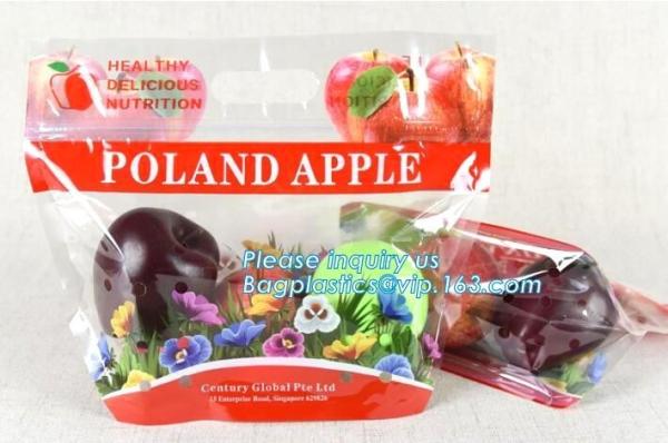 Cheap Gusseted Plastic Cherry Bag with Zipper, Barrier Feature Fruit Packing Bag Fresh Protection, Cherries carriage bag for sale