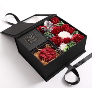 Best Valentine'S Day Black Paperboard Cardboard Box For Red Roses Gift Soap Flower Bulk wholesale