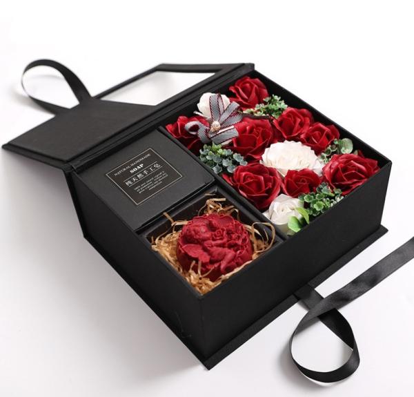 Cheap Handmade Rose Soap Gift Box With Fresh Flower Garlands In Paperboard Liner Packaging for sale