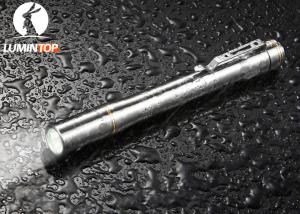 Pen Shape Mini LED Flashlight With Self Luminlous Ring 900 CD Beam Intensity