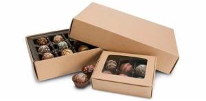 custom 6pcs chocolate gift box with clear window  9pcs chocolate kraft box