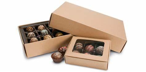 Cheap custom 6pcs chocolate gift box with clear window  9pcs chocolate kraft box for sale