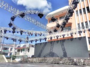 China Mini Aluminium Lighting Truss Stand Pipe Outdoor Stage Box Roof Circle Truss Alu Cable Milos on sale