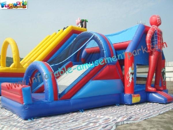 Cheap ISO Popular Spiderman Combo Inflatable Bouncer Slide For Pool for sale